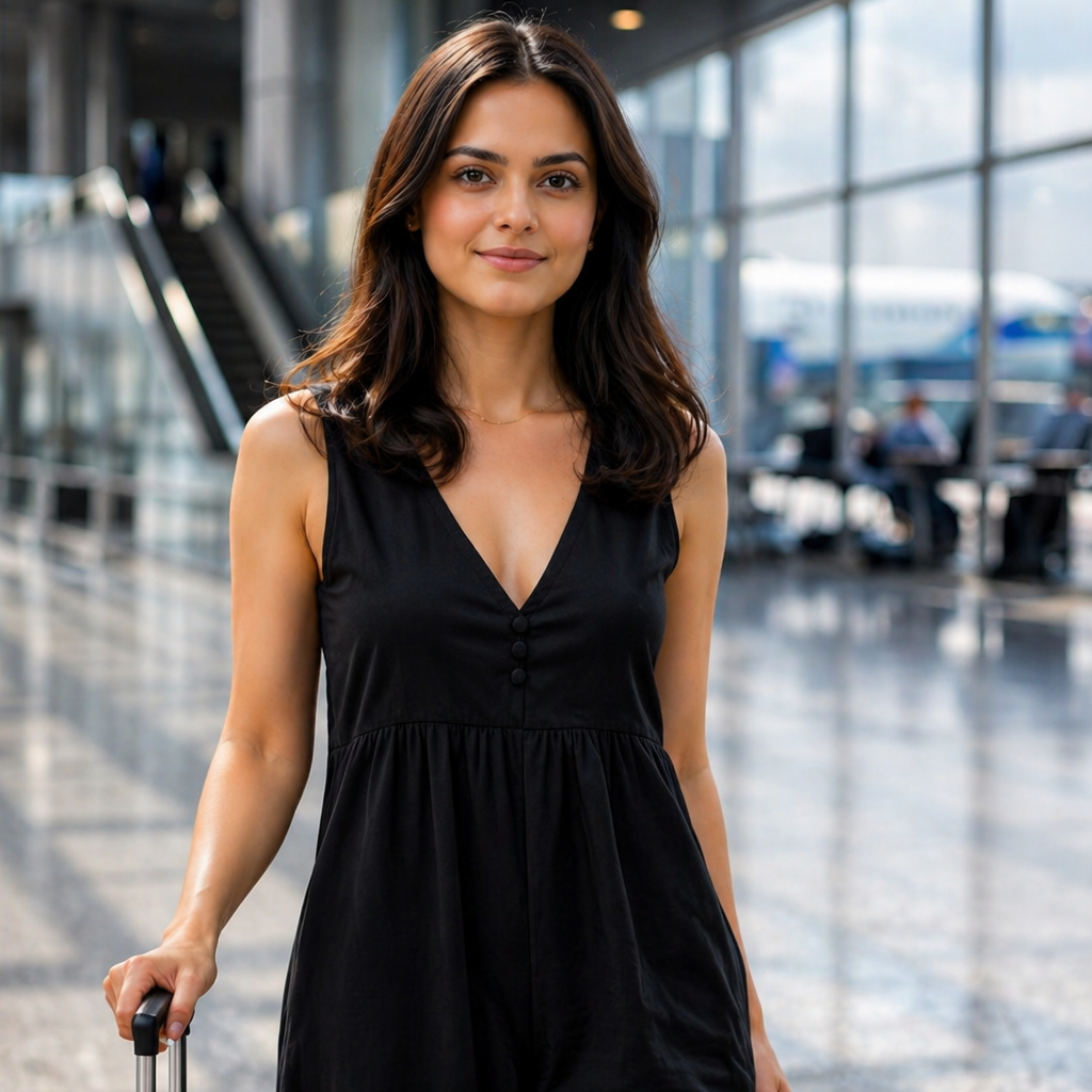 Amazing Black Flow Jumpsuit worn by a model. Buy the best clothes from Thirtieth .in
