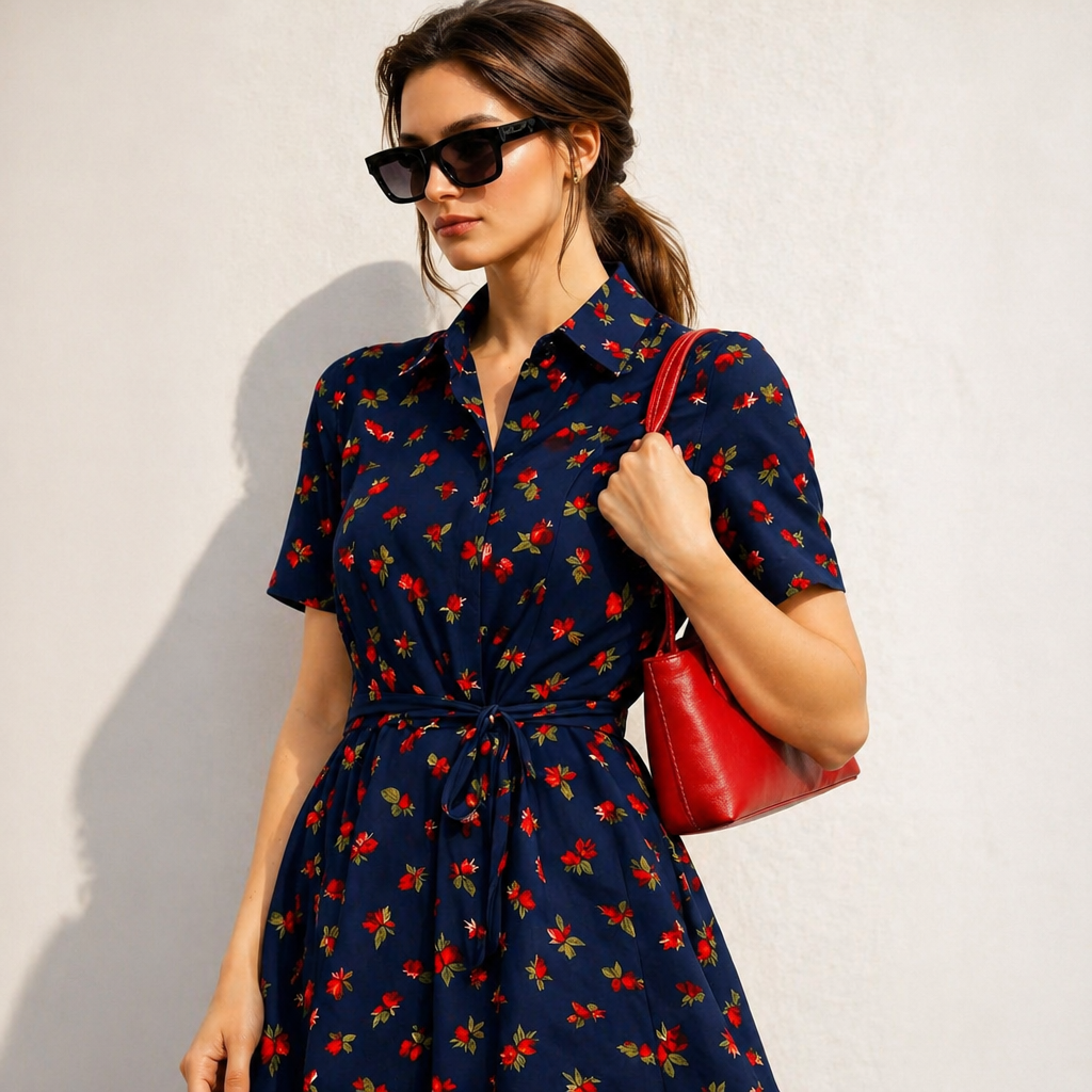 Amazing Cherry Lane Mini Dress worn by a model. Buy the best clothes from Thirtieth .in