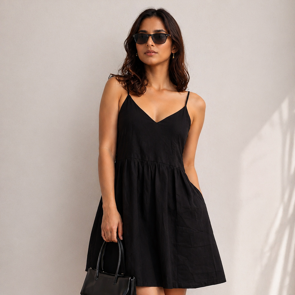 Amazing Midnight Black Dress worn by a model. Buy the best clothes from Thirtieth .in