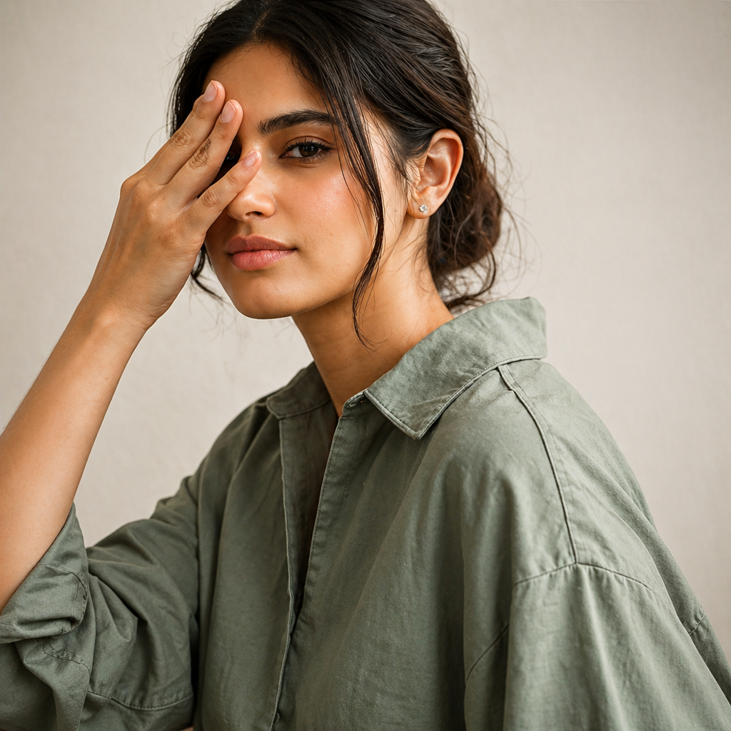Amazing Sage Mist Relaxed Cotton Shirt Dress worn by a model. Buy the best clothes from Thirtieth .in