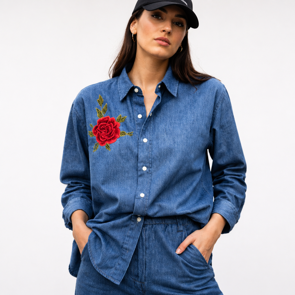Amazing Urban Indigo Set worn by a model. Buy the best clothes from Thirtieth .in