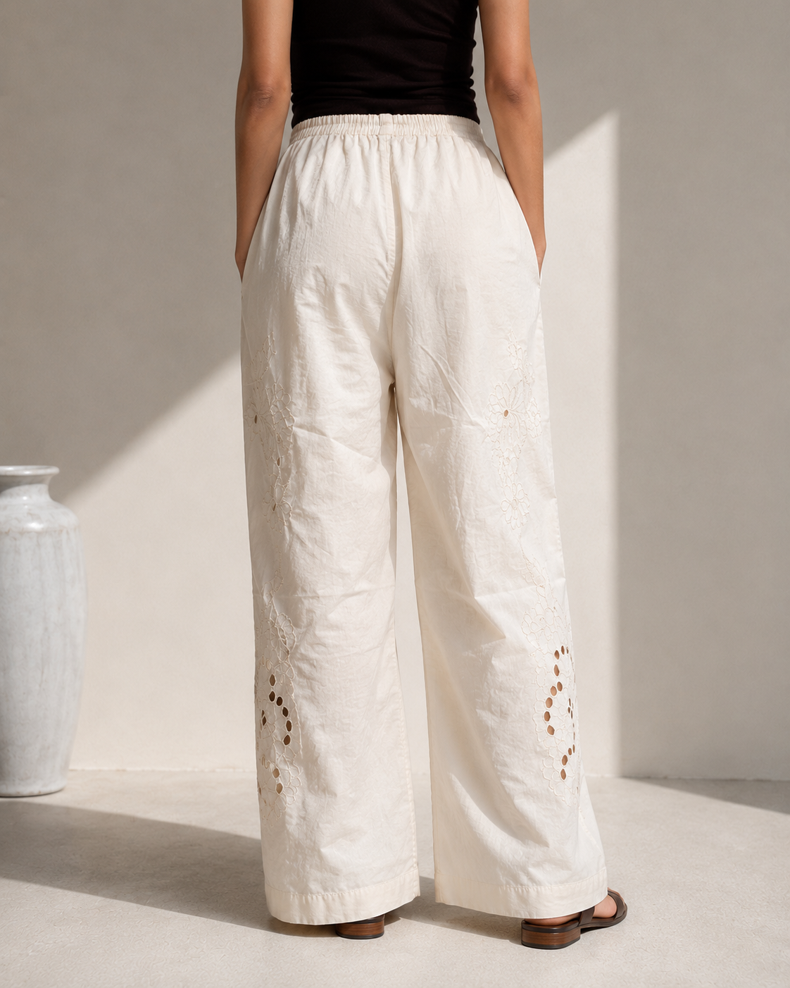 Soleil Embroidered Cotton Pants