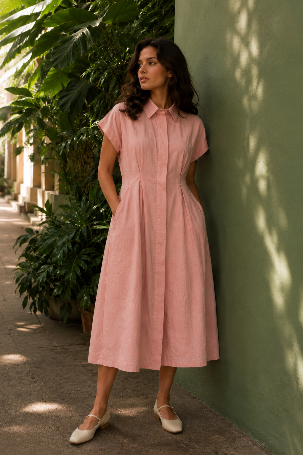 Blush Linen Dress