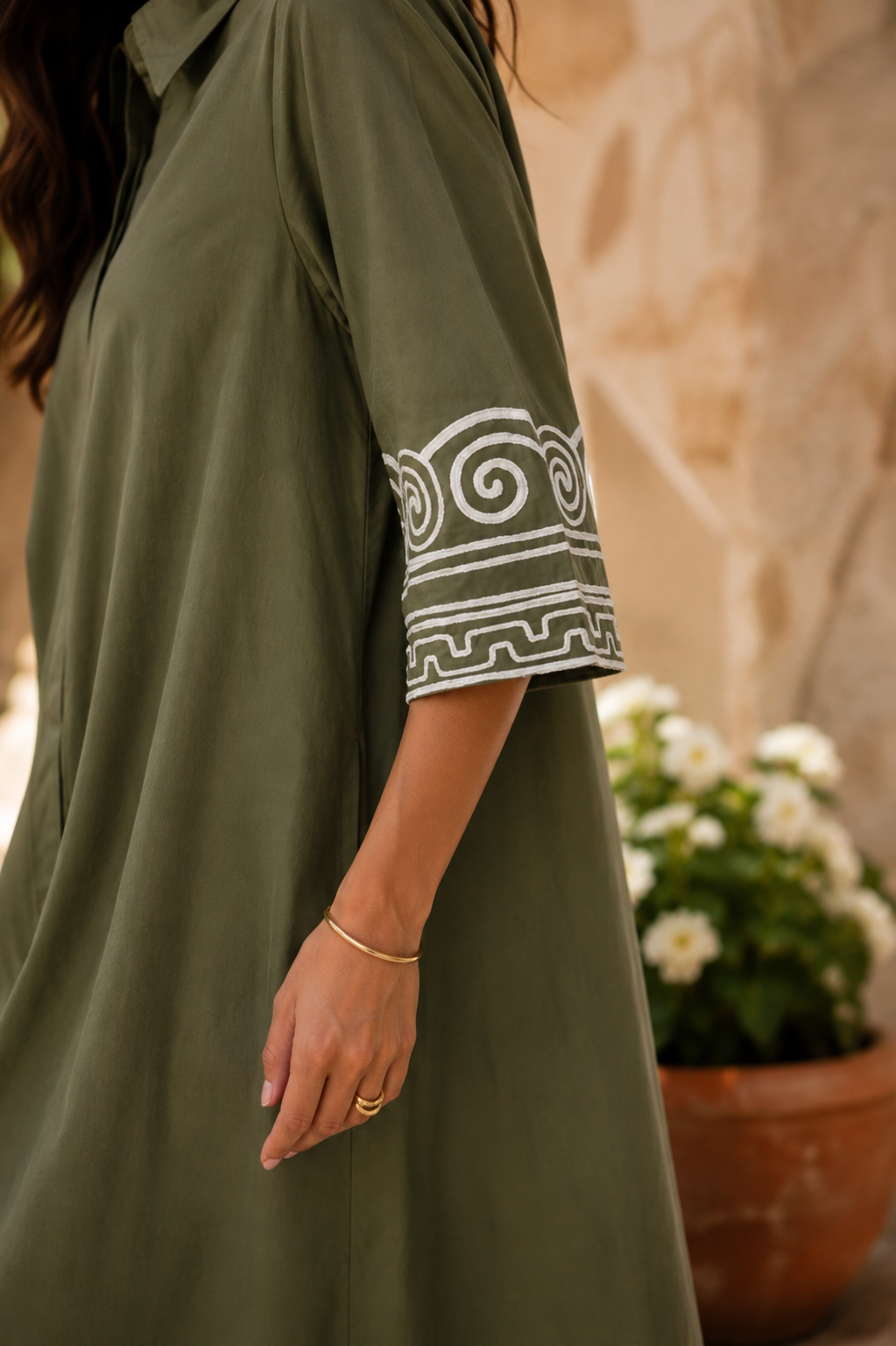 Olive Reverie Shirt Dress