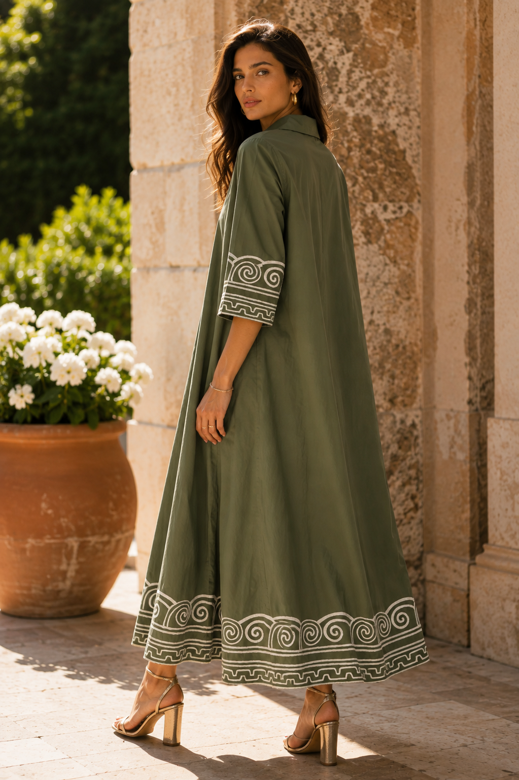Olive Reverie Shirt Dress