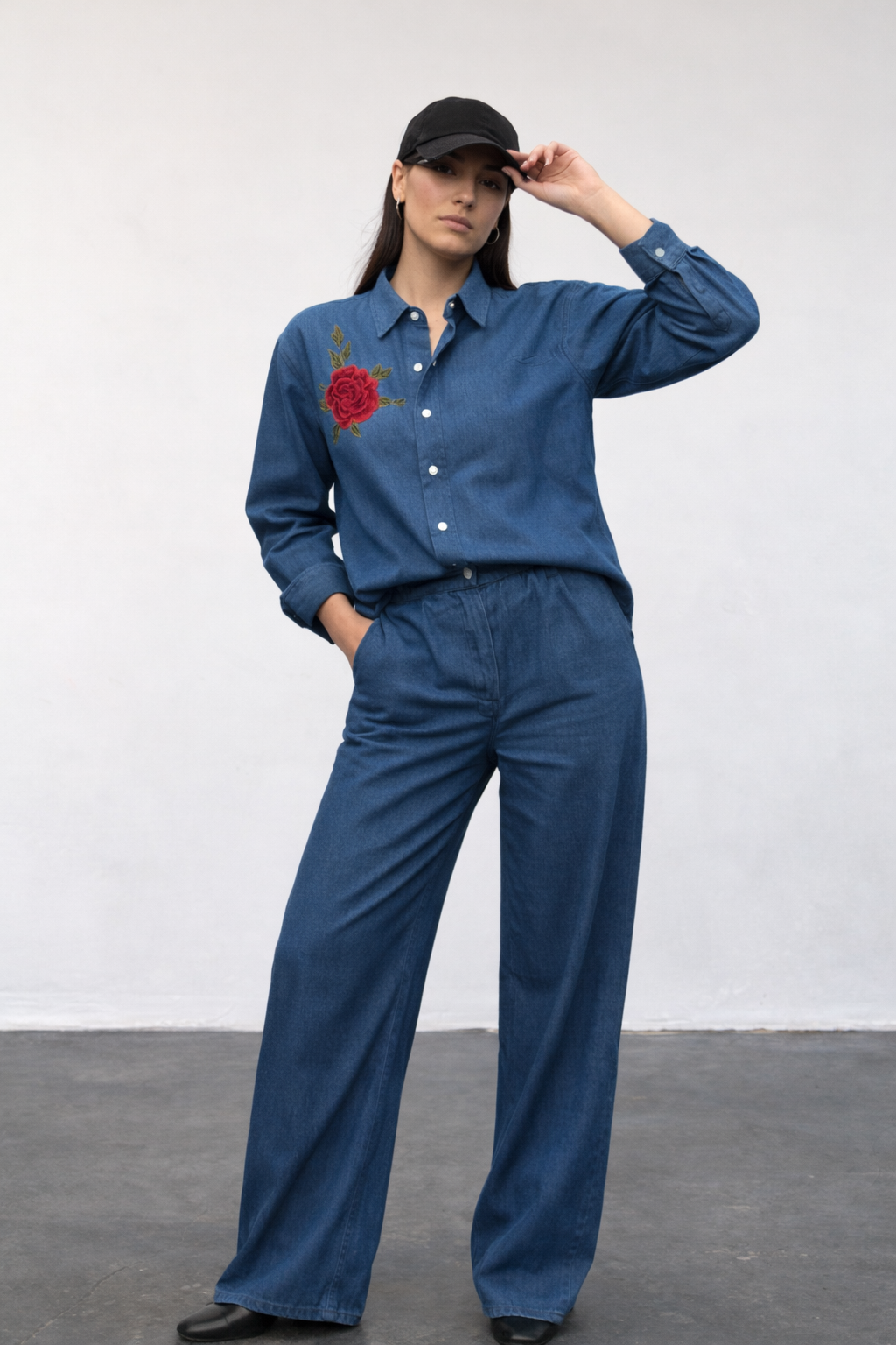 Rose Denim Co-Ord Set