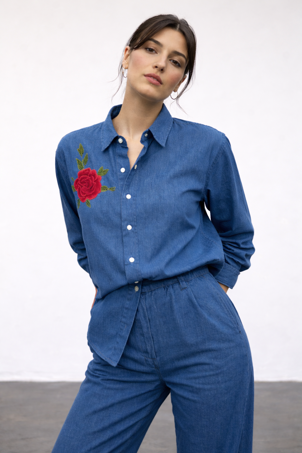 Rose Denim Co-Ord Set