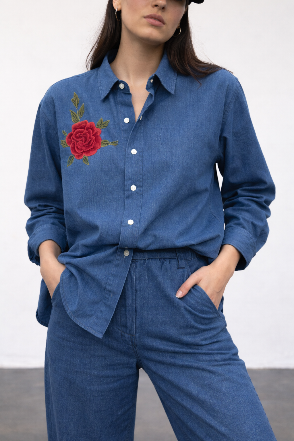 Rose Denim Co-Ord Set