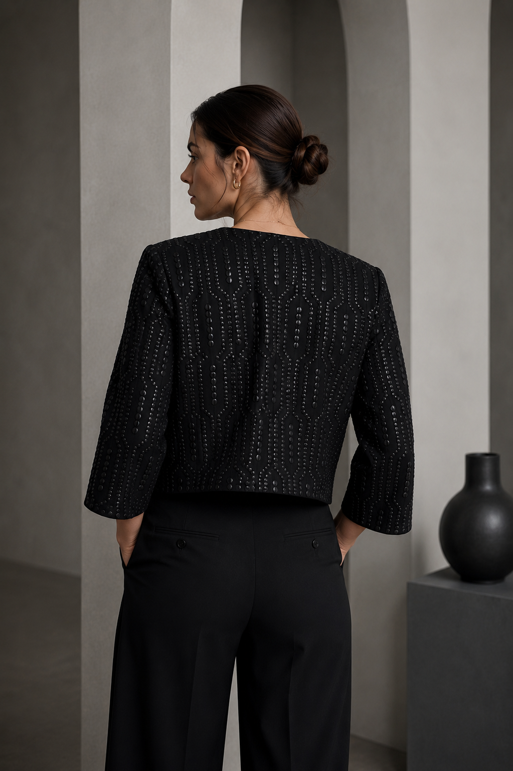 Amazing Noir Muse Embellished Top worn by a model. Buy the best clothes from Thirtieth .in