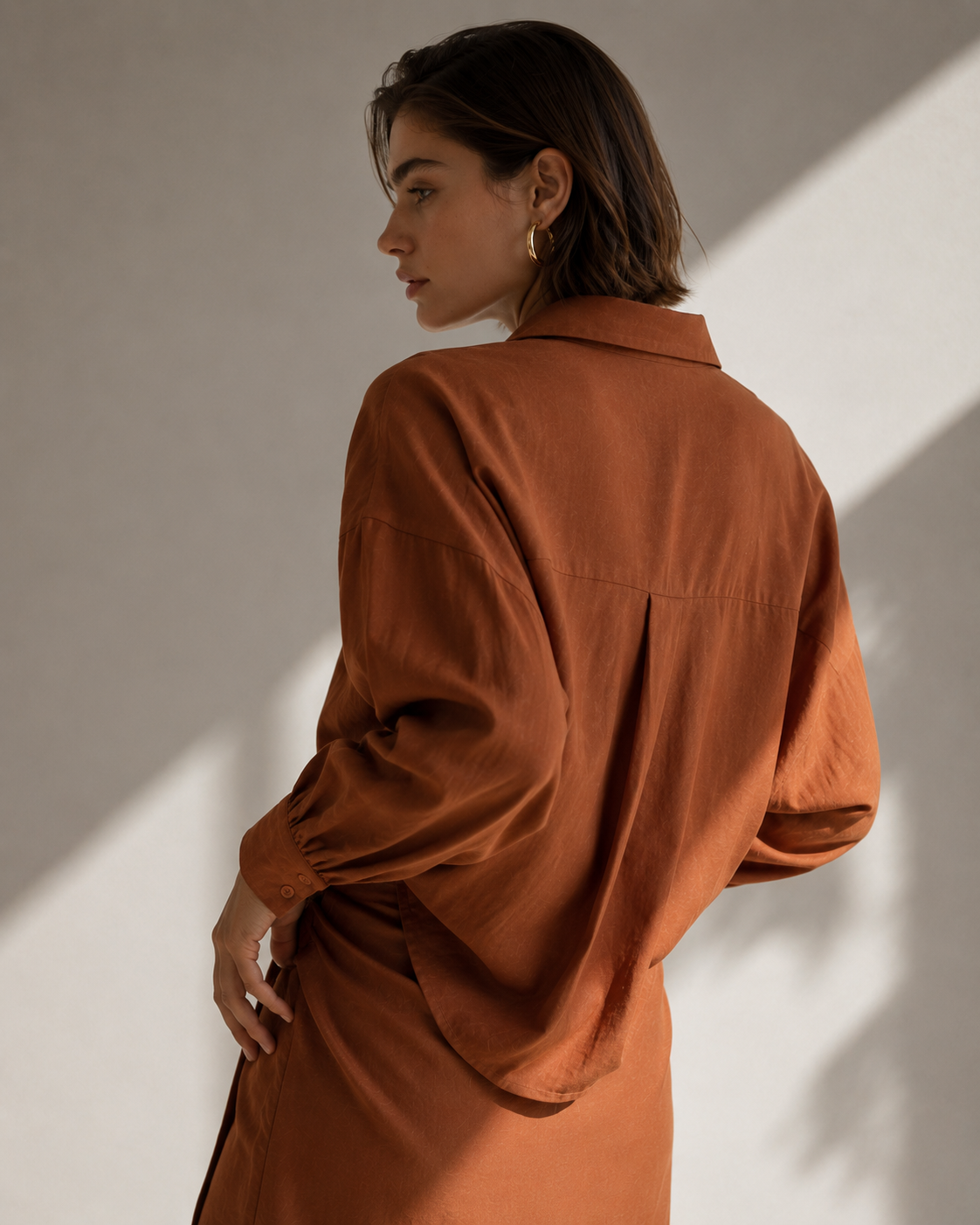 Amazing Terra Drape Shirt worn by a model. Buy the best clothes from Thirtieth .in