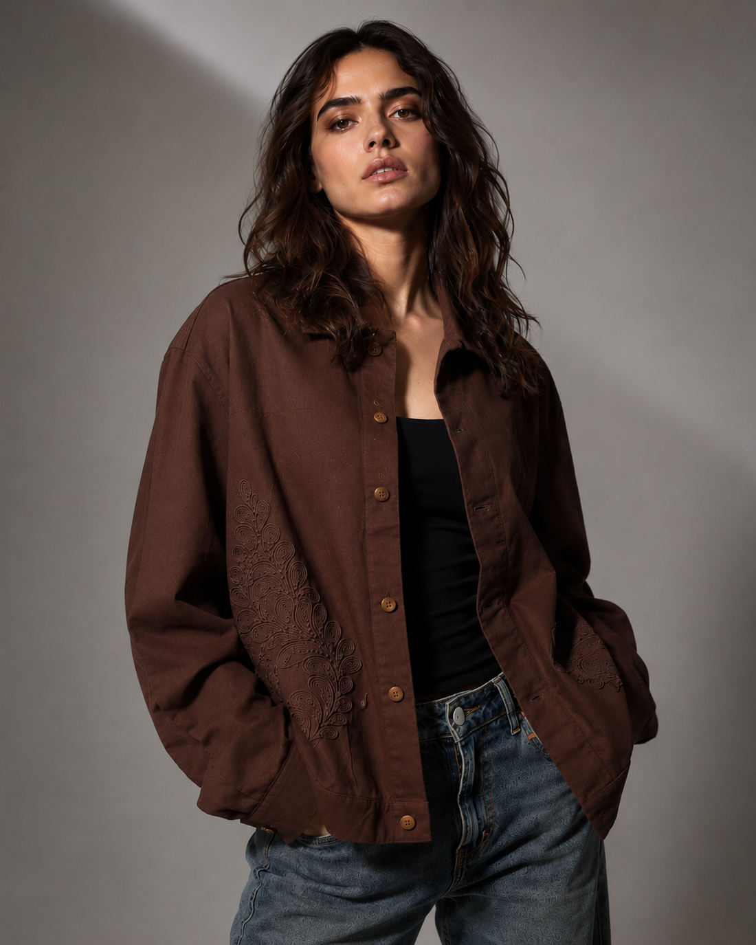 Amazing Founder's Jacket – Signature Oversized Fit worn by a model. Buy the best clothes from Thirtieth .in