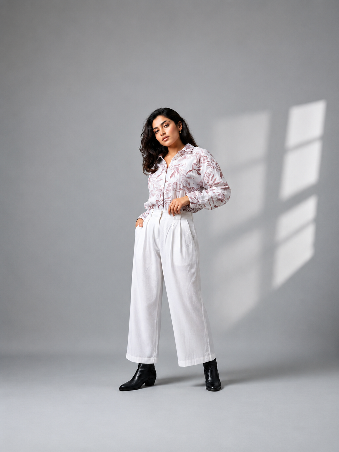 Amazing White Soft Linen Pants worn by a model. Buy the best clothes from Thirtieth .in