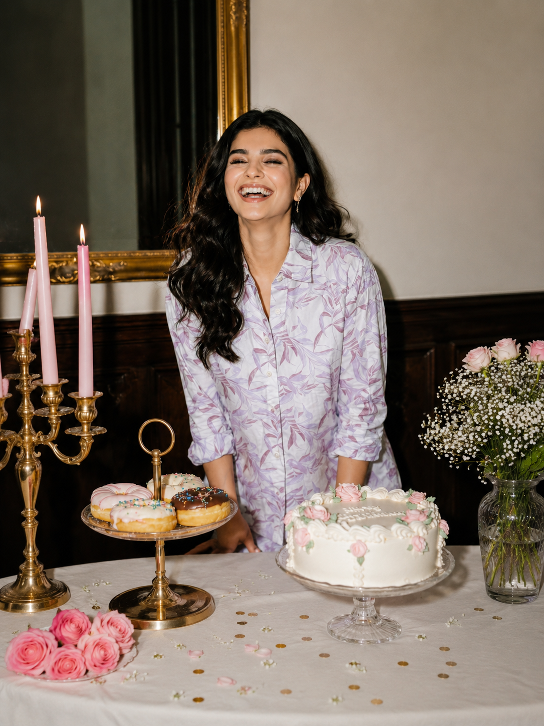 Amazing Lilac Leaf Cotton Shirt worn by a model. Buy the best clothes from Thirtieth .in