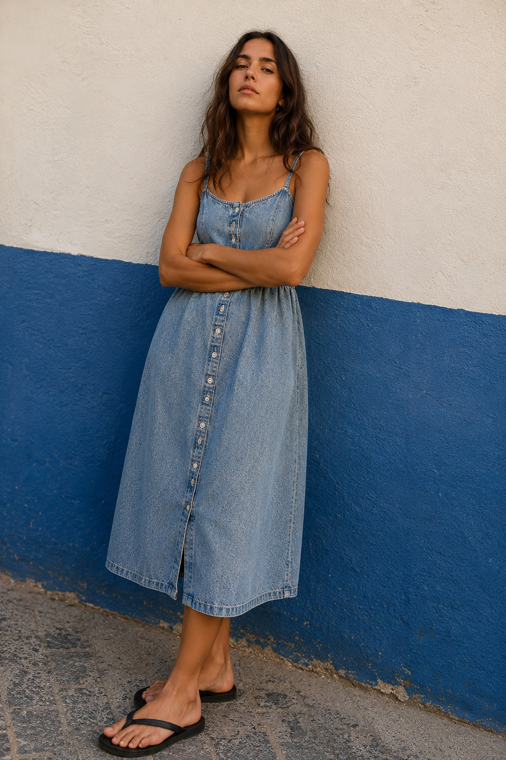 Amazing Studio Denim Dress worn by a model. Buy the best clothes from Thirtieth .in