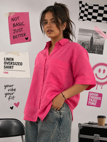 Neon Drift Oversized Linen Shirt