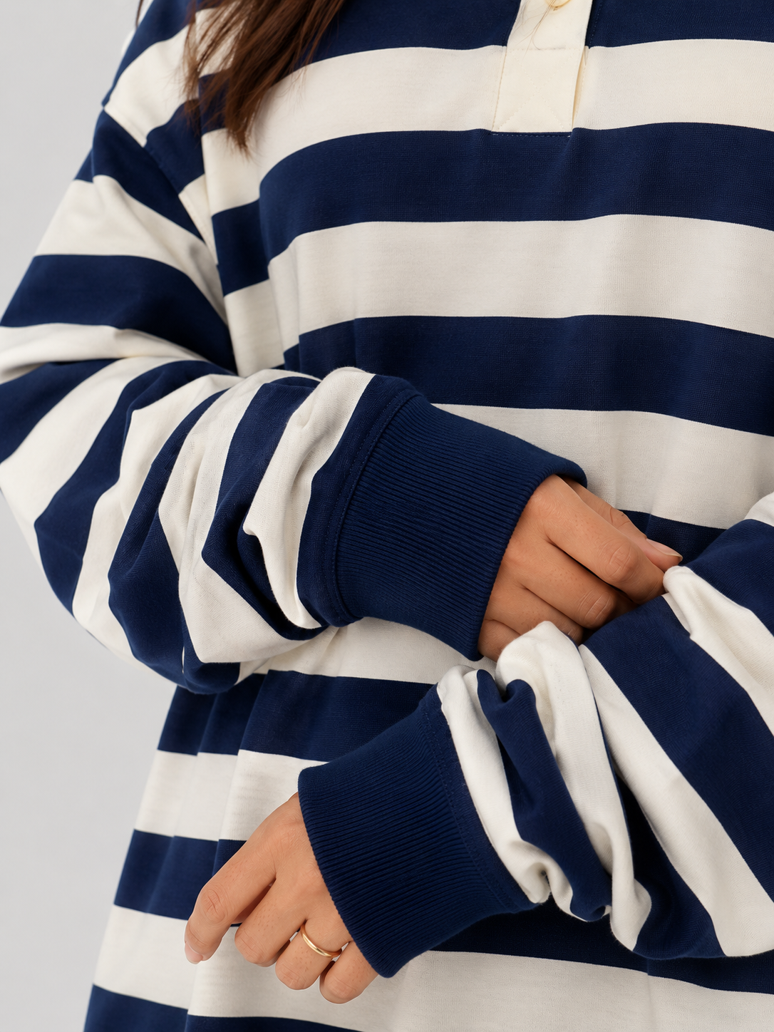 Harbor Stripe Oversized Rugby Tee