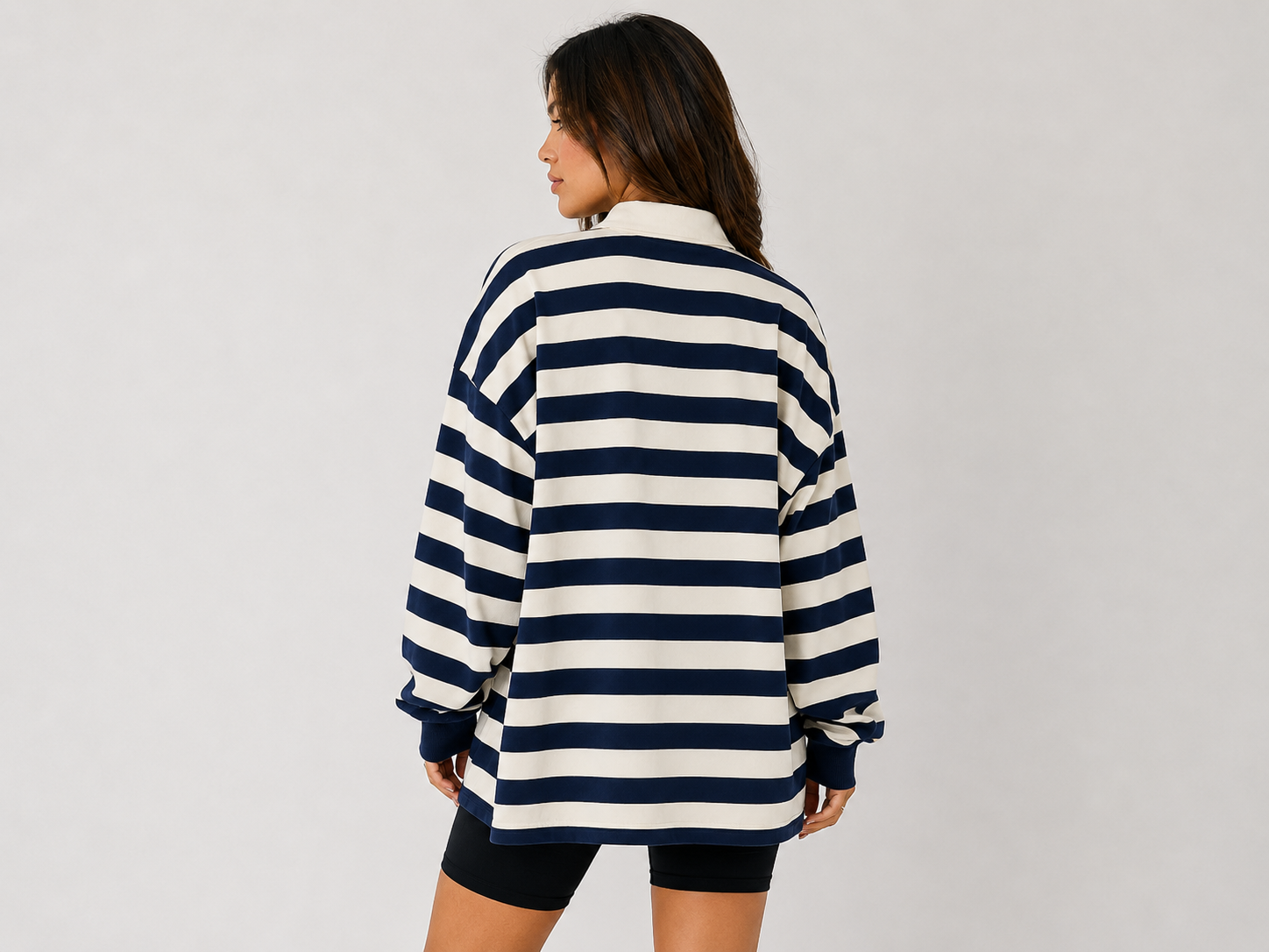Harbor Stripe Oversized Rugby Tee