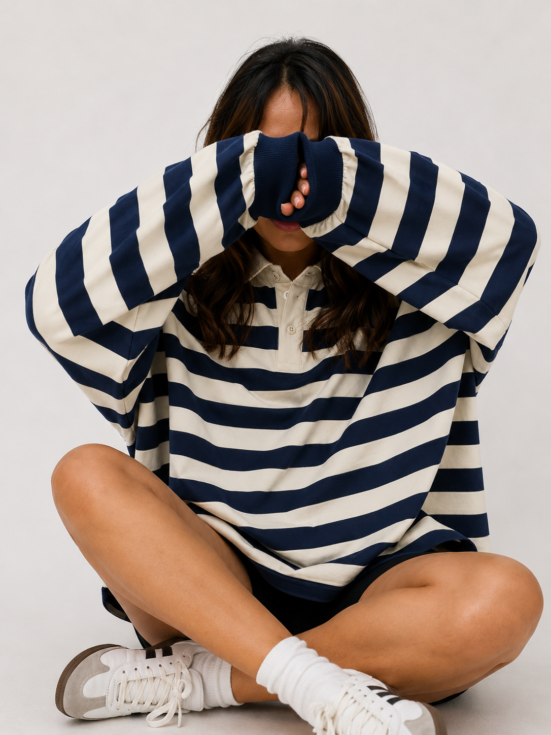 Harbor Stripe Oversized Rugby Tee