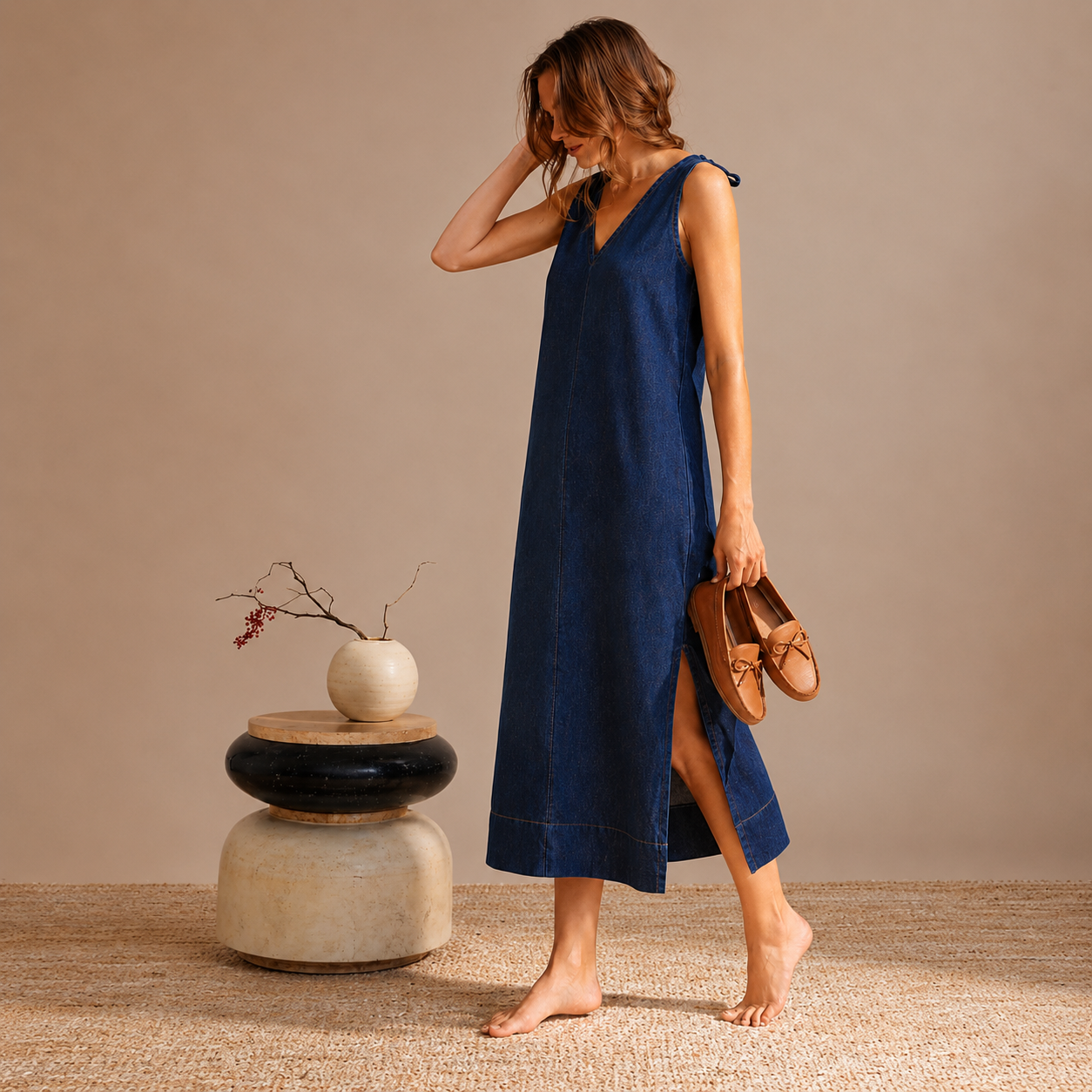Sunset Denim Midi