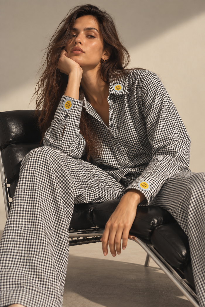Amazing The Gingham Bloom Co-ord worn by a model. Buy the best clothes from Thirtieth .in