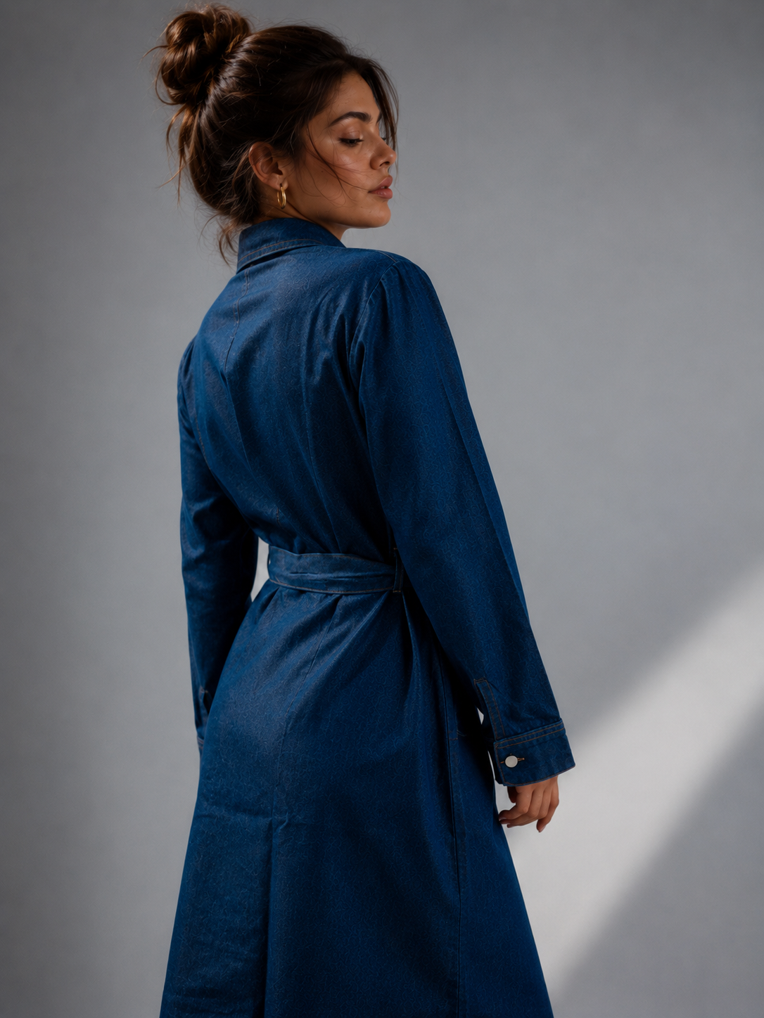 Midnight Indigo Denim Shirt Dress