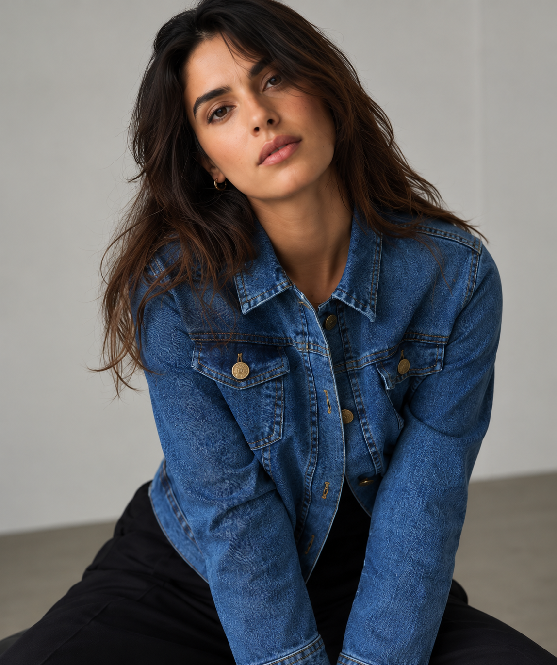 Amazing The Everyday Indigo Denim Jacket worn by a model. Buy the best clothes from Thirtieth .in