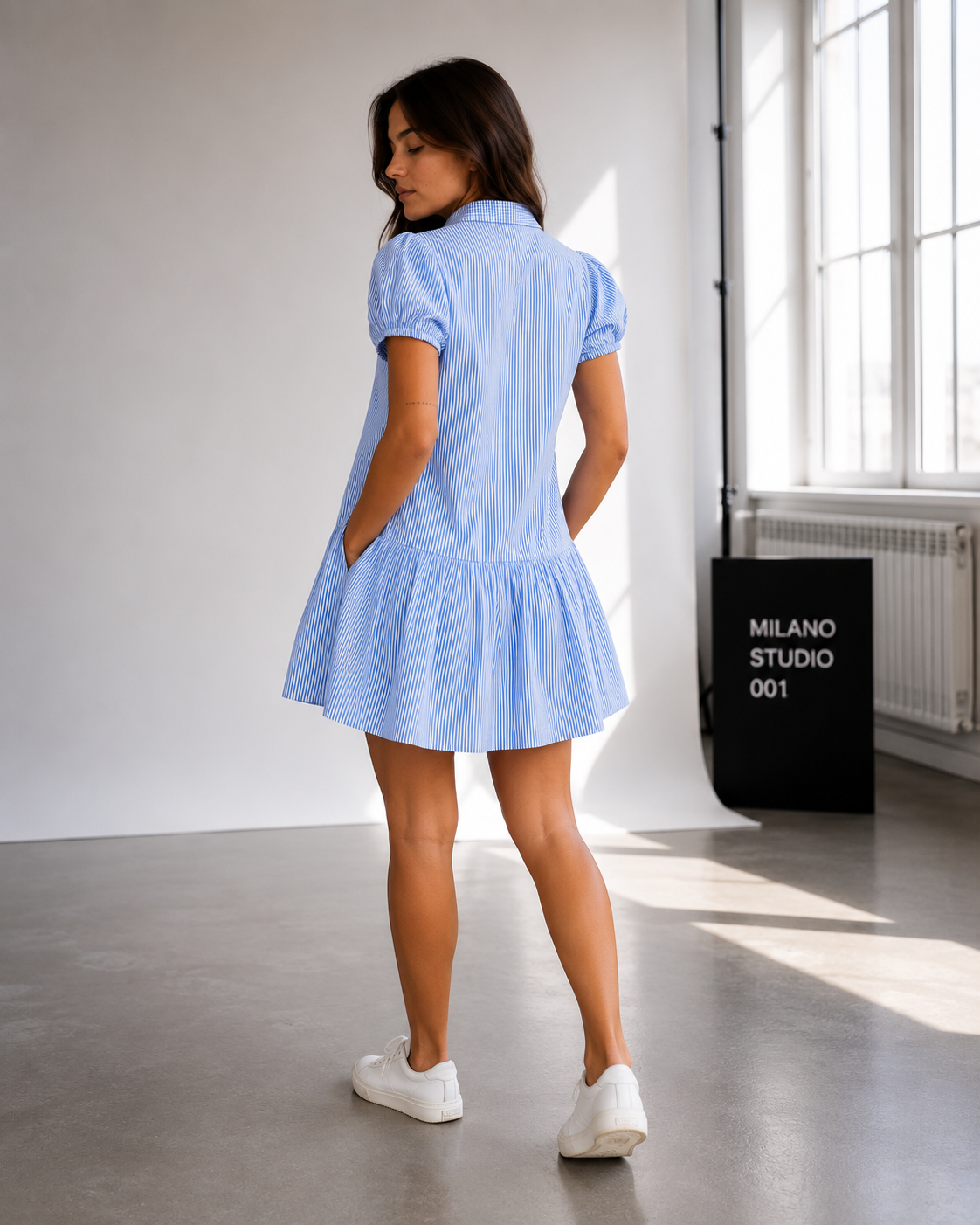 Amazing Bluebell Stripe Dress worn by a model. Buy the best clothes from Thirtieth .in