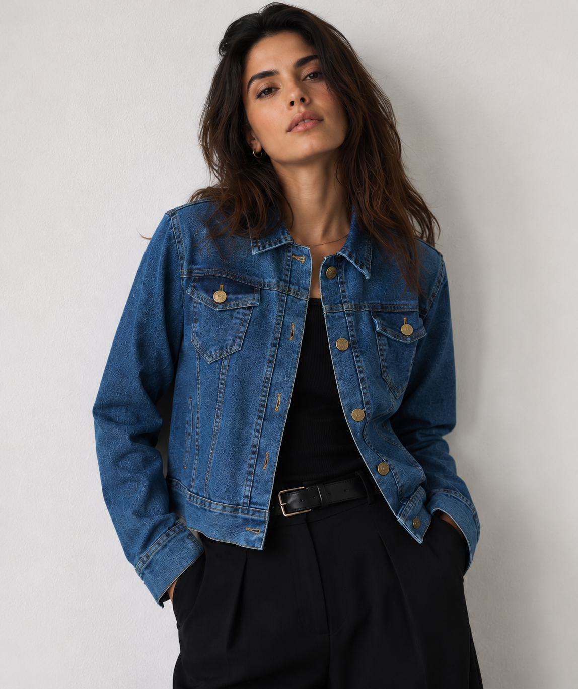 Amazing The Everyday Indigo Denim Jacket worn by a model. Buy the best clothes from Thirtieth .in