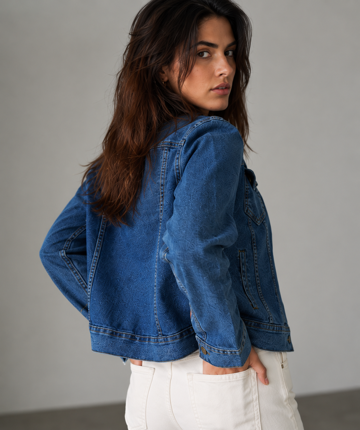 Amazing The Everyday Indigo Denim Jacket worn by a model. Buy the best clothes from Thirtieth .in