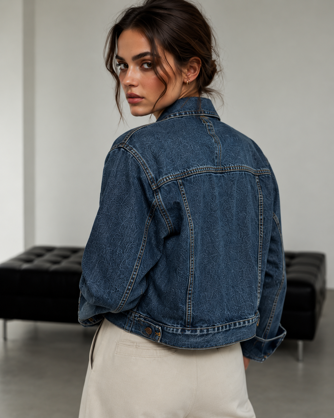 Amazing The Indigo Icon Denim Jacket worn by a model. Buy the best clothes from Thirtieth .in
