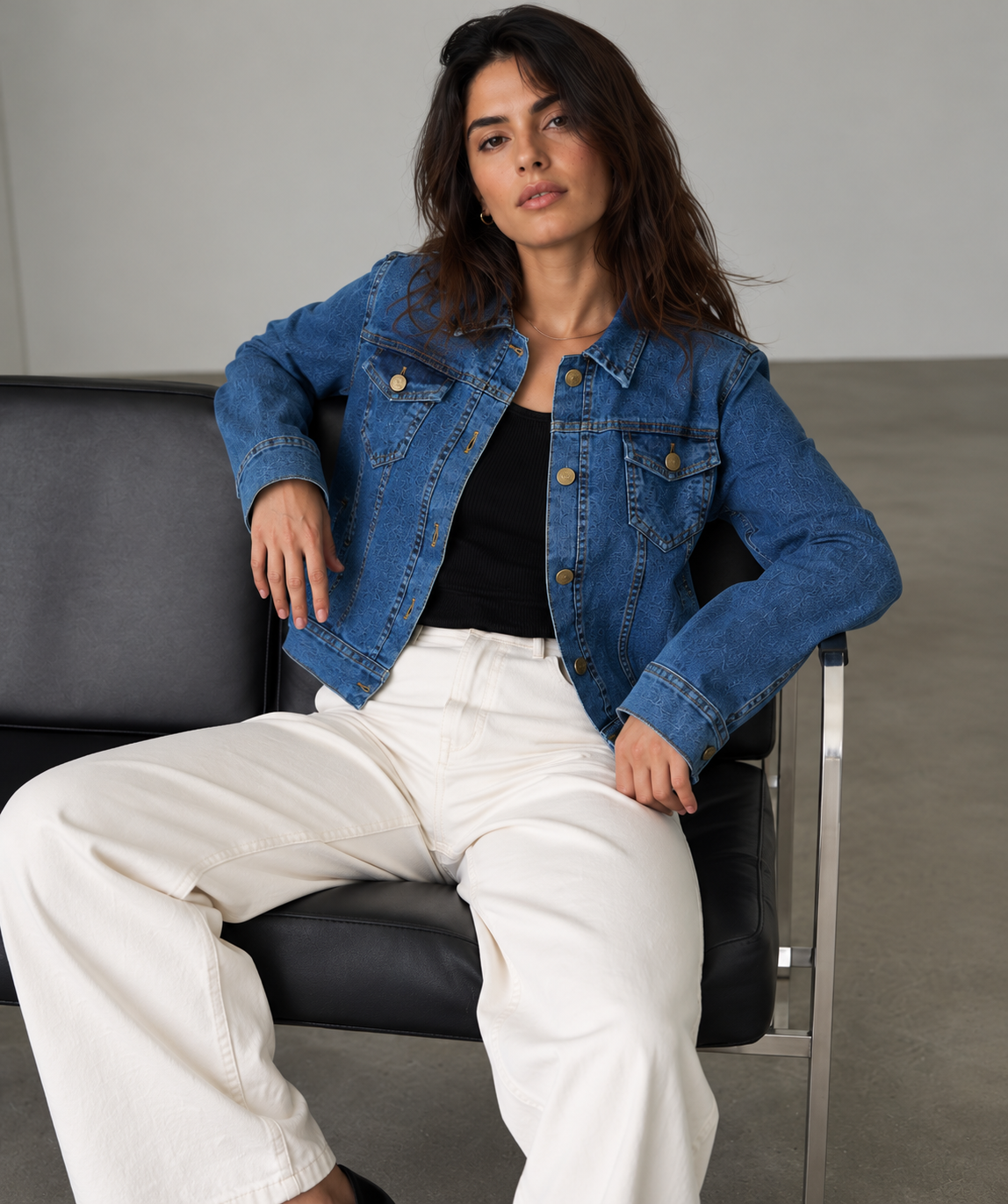 Amazing The Everyday Indigo Denim Jacket worn by a model. Buy the best clothes from Thirtieth .in