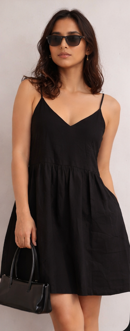 Amazing Midnight Black Dress worn by a model. Buy the best clothes from Thirtieth .in