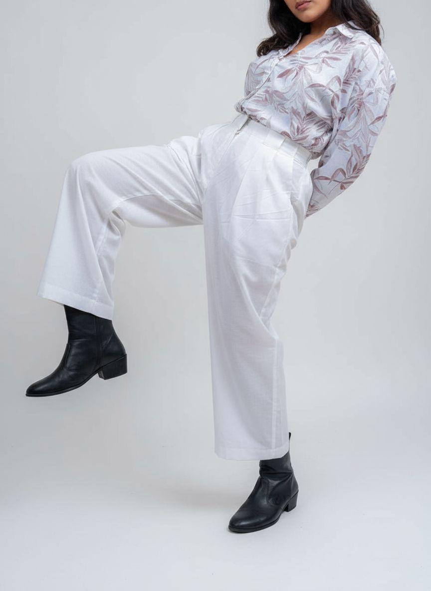 White Soft Linen Pants