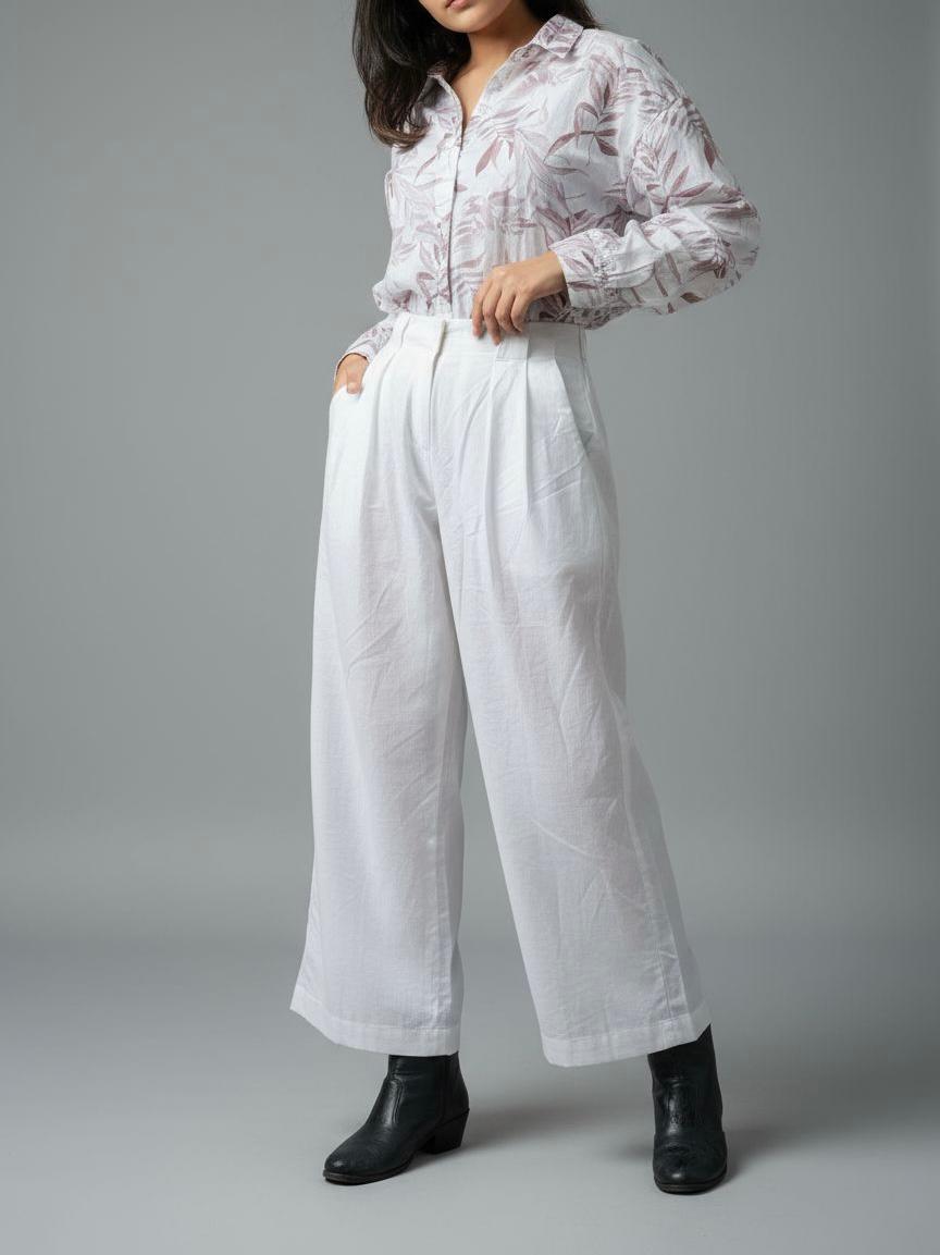 White Soft Linen Pants