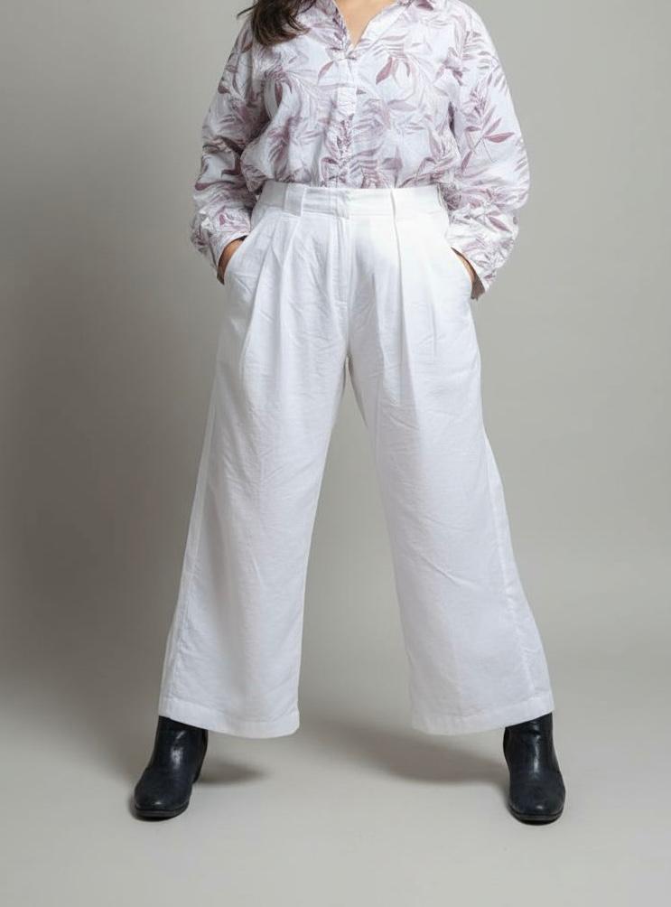 White Soft Linen Pants