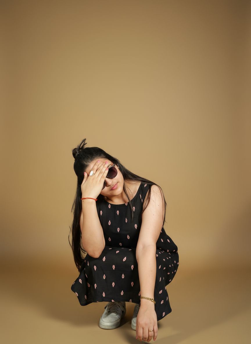 Shadow Bloom Ikkat Dress